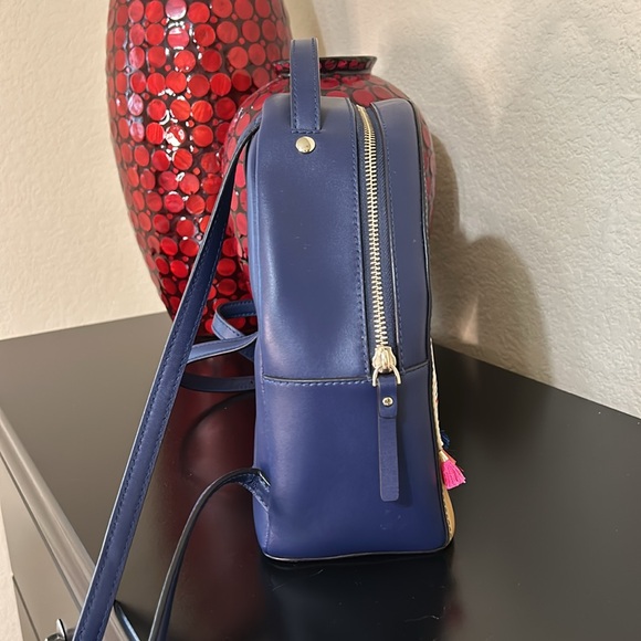 Kate Spade Spice Things Up Camel Sammi Small Leather Backpack - EUC Navy - Picture 7 of 17